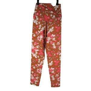 Aerie Brown Coral 7/8 Leggings S Women Offline Real Me Front V  25-675
